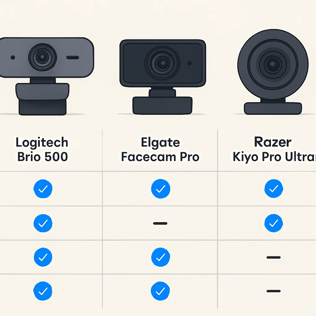 Webcam comparison table