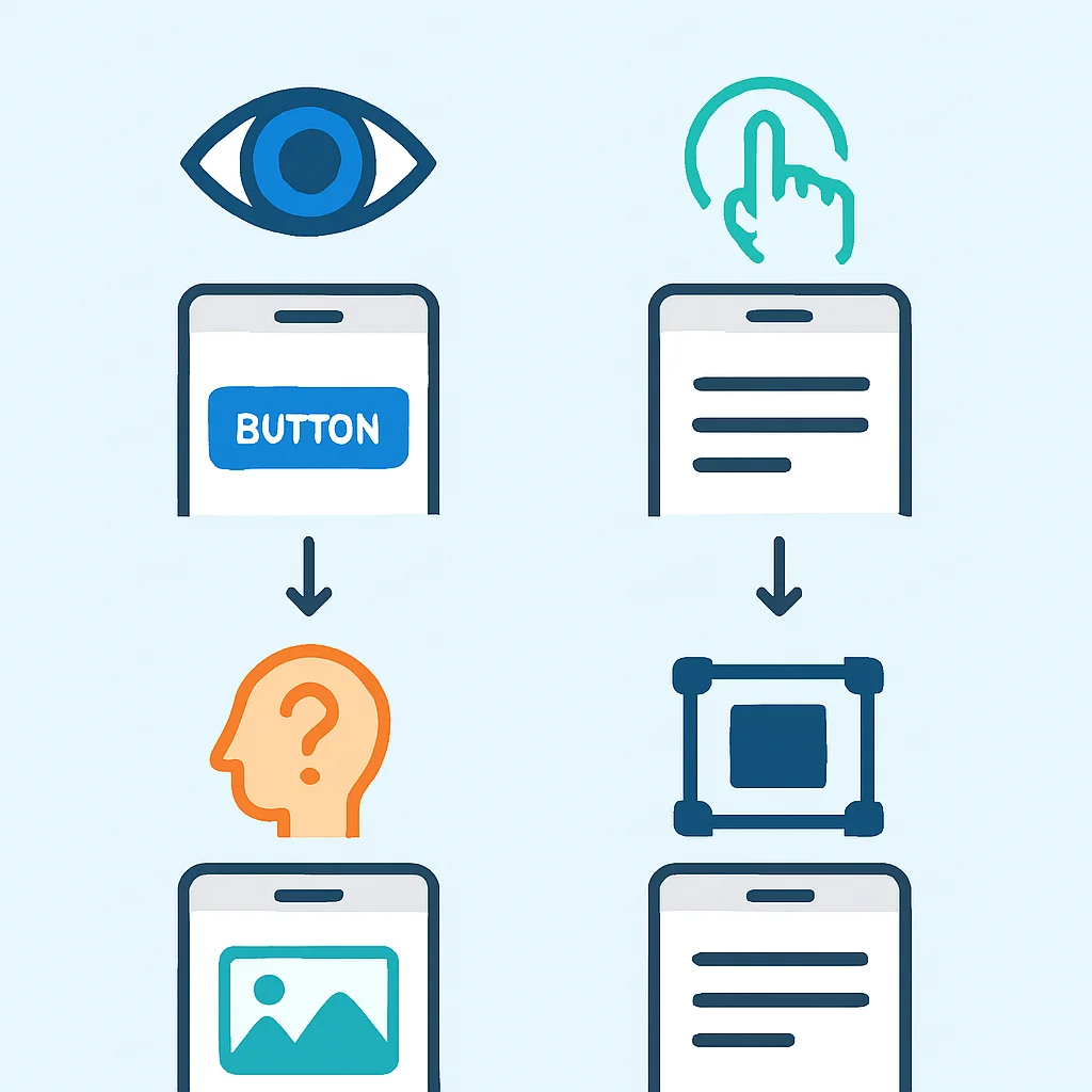 WCAG 2.2 principles application to mobile UI diagram