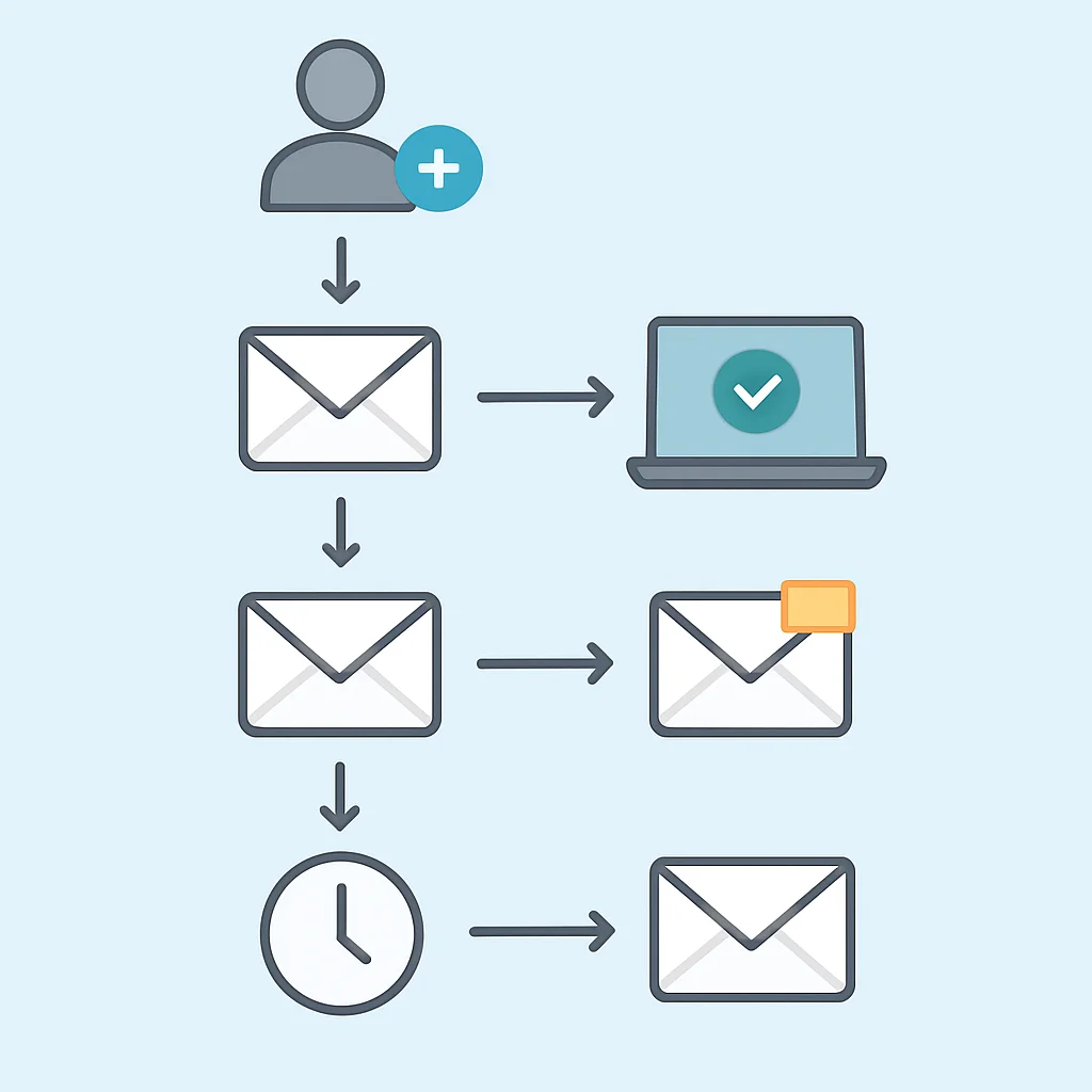 Email marketing automation workflow diagram for developers