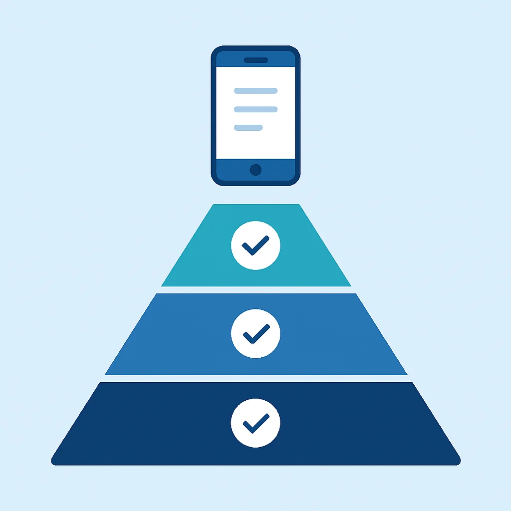 Mobile app testing pyramid diagram