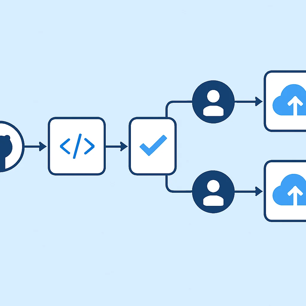 Secure CI/CD deployment pipeline with manual approvals