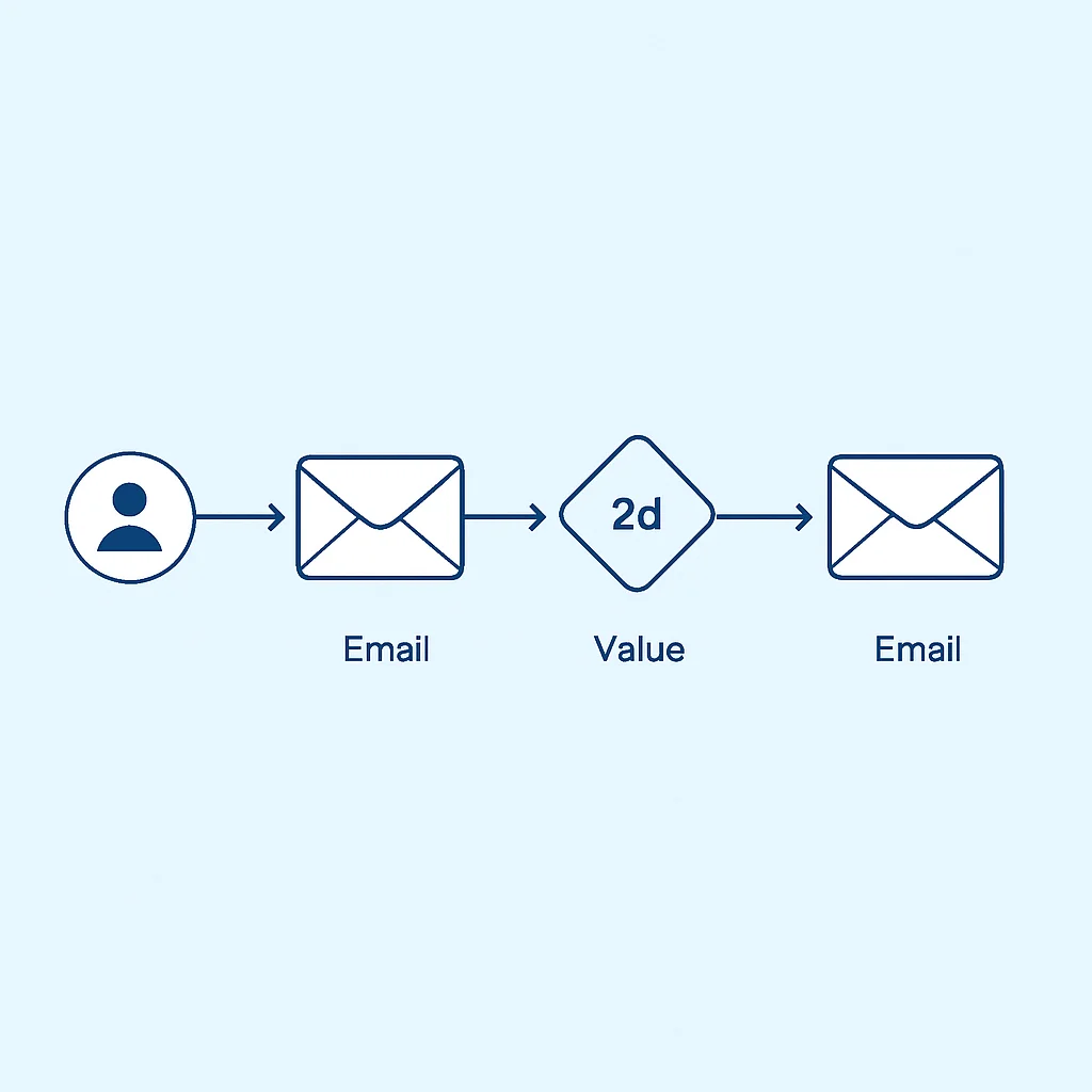 Welcome email automation flowchart