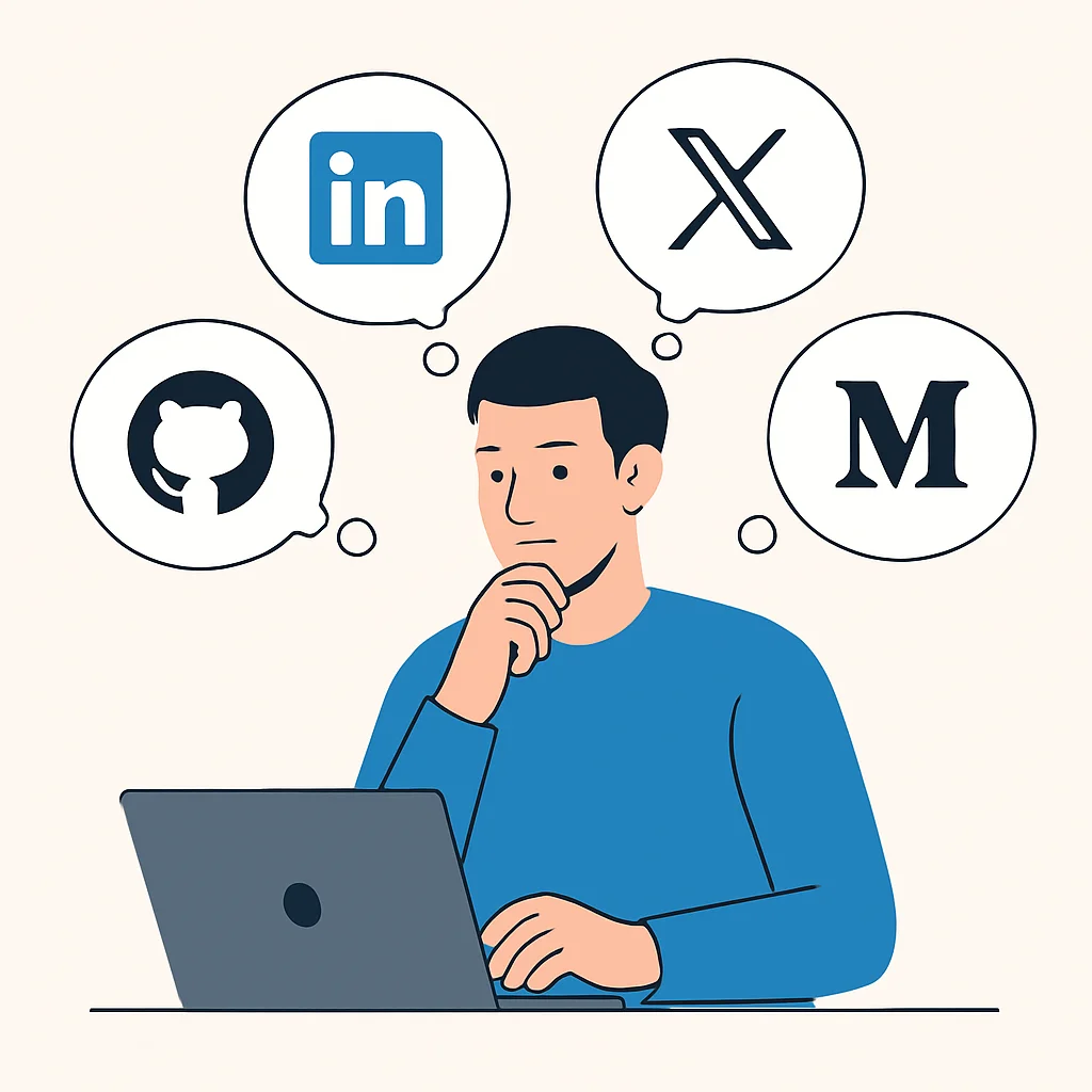 Developer choosing social media platforms