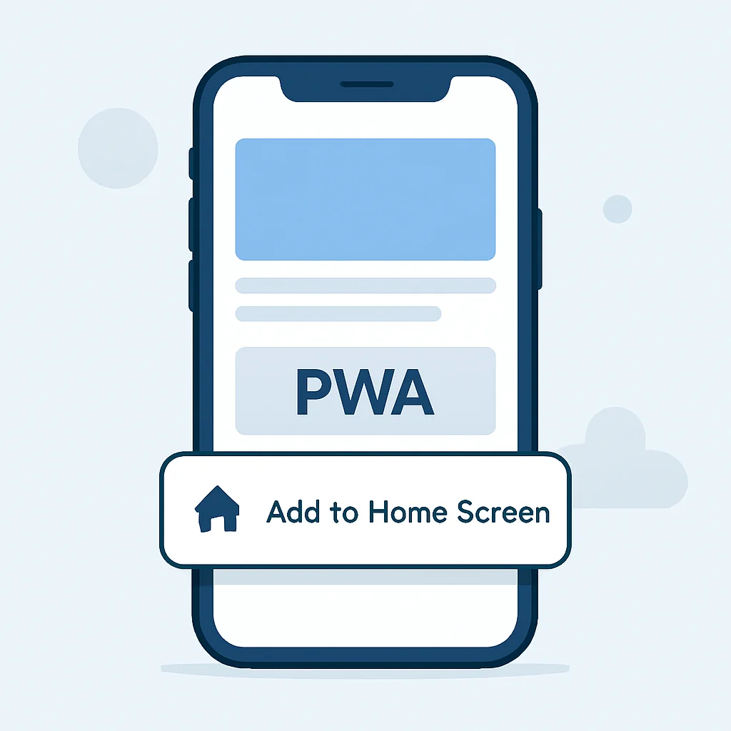 PWA responsive design and installation prompt illustration