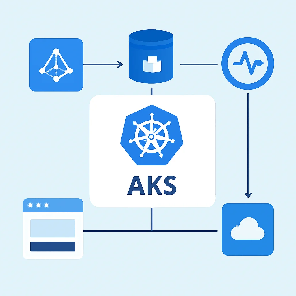 Azure AKS architectuur met Azure service integratie