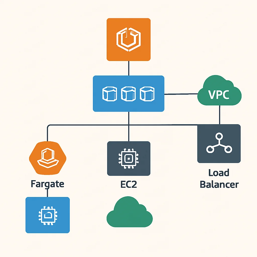 AWS ECS architectuur met Fargate en EC2 integratie