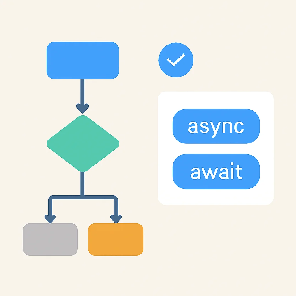 Stroomdiagram asynchrone operaties met Promises en async/await