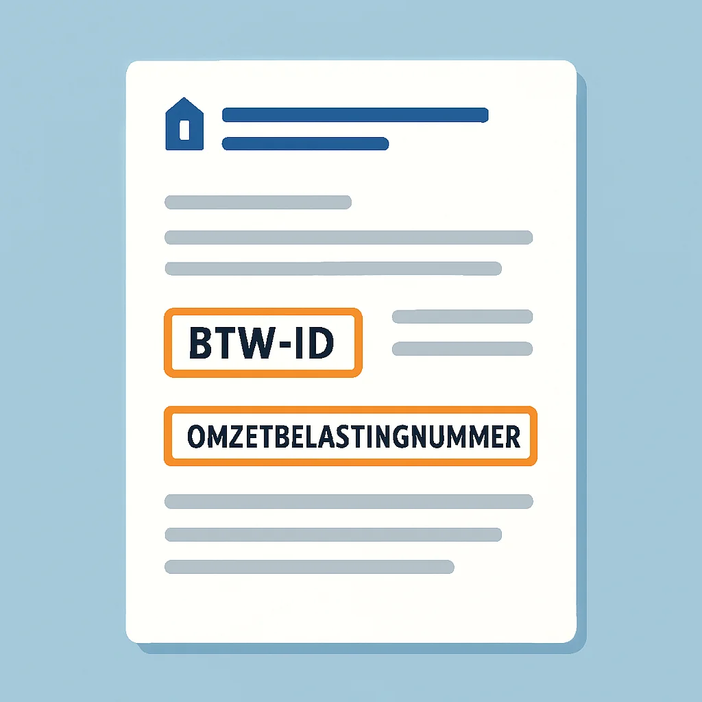 Nederlands KVK-registratie document met BTW-ID en omzetbelastingnummer