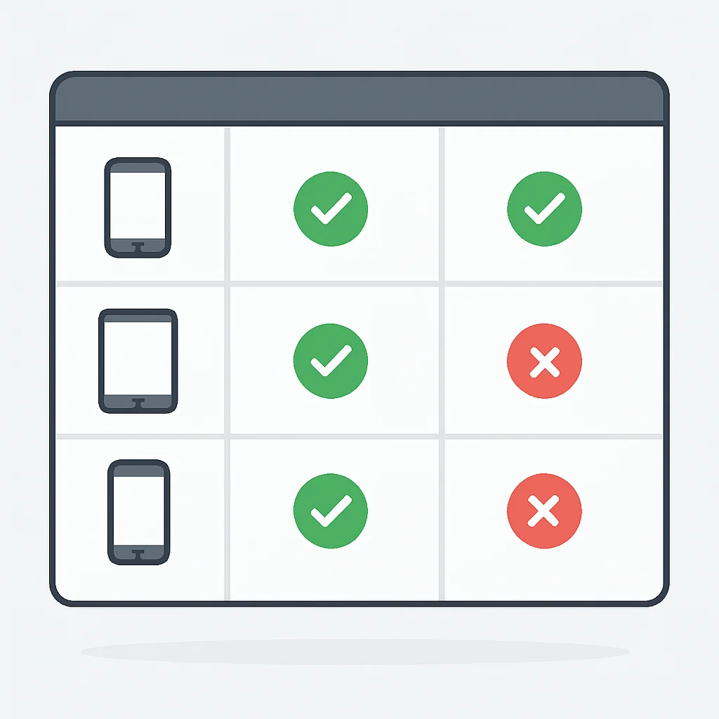 Mobile compatibility testing matrix