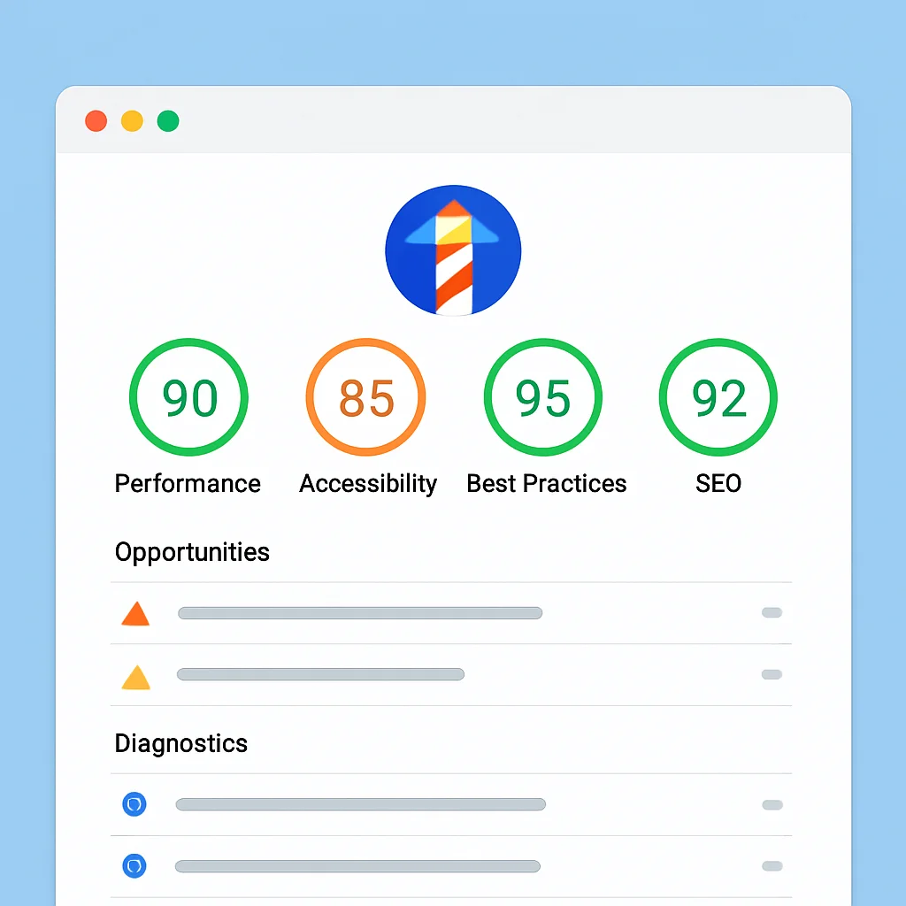 Google Lighthouse performance report example