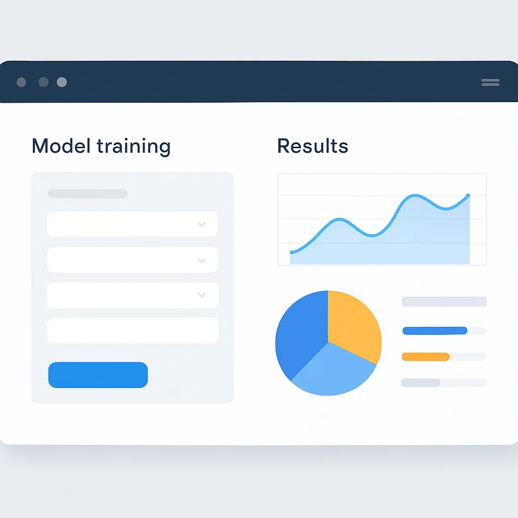 AutoML UI for model training and evaluation